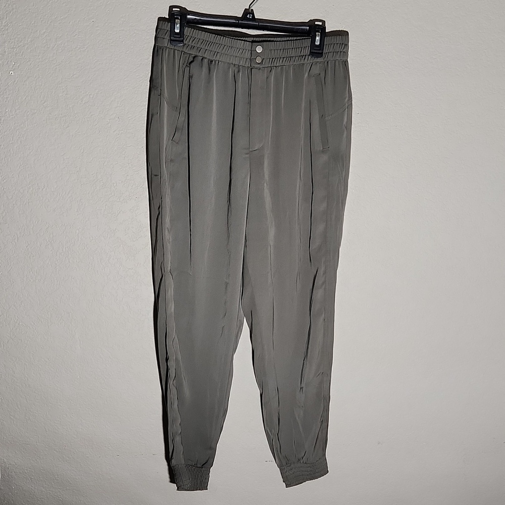 Elodie Pants Womens Size L Joggers Olive Green Polyester